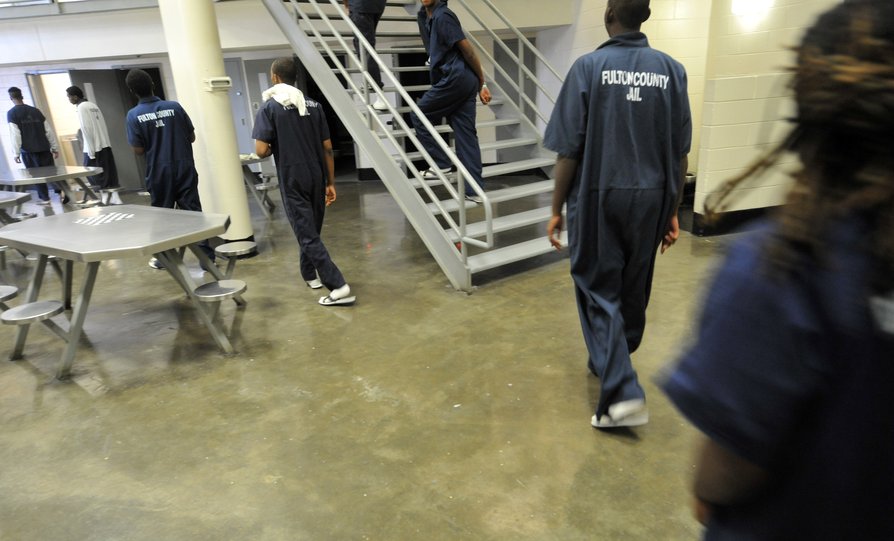 Inmates return to their twoman cells on the 5 South detention zone at